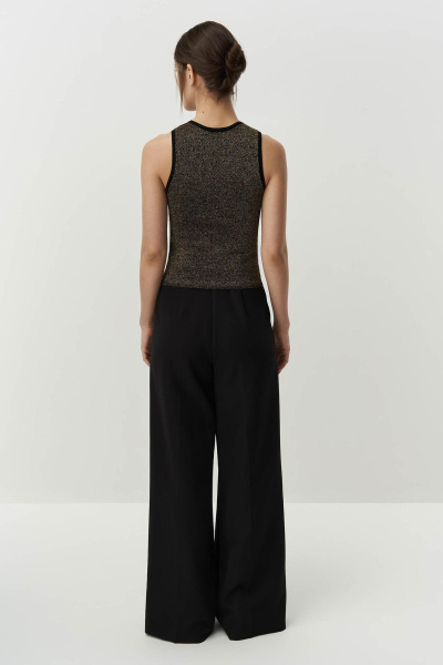 Топ из вискозы с металлизированной нитью (черный) (XS)