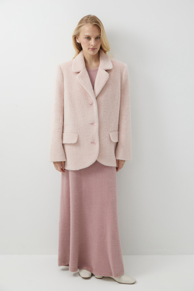 Пиджак оверсайз из ворсовой ткани (розовый) (XS/S) 