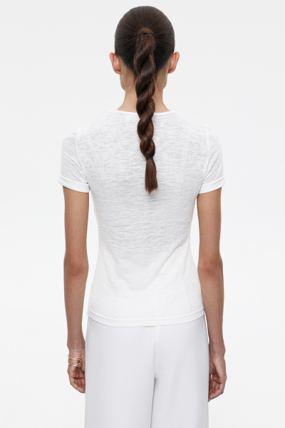 Футболка из полупрозрачного трикотажа (L, молочный) 2207