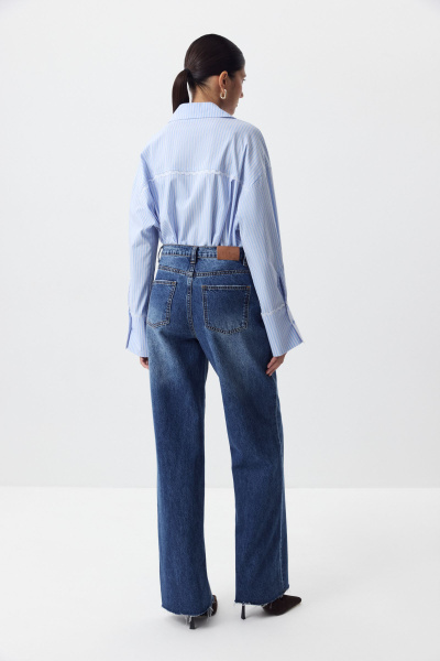 Джинсы с необработанным низом (синий) (M) 