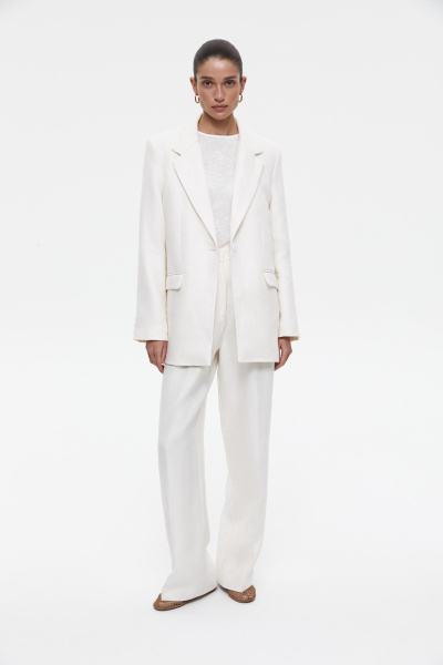 Пиджак из льняной ткани (L, молочный) 2207