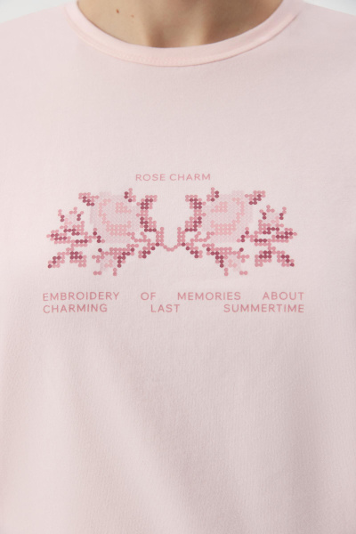 Футболка Fitted с принтом (Розовый) (L) 