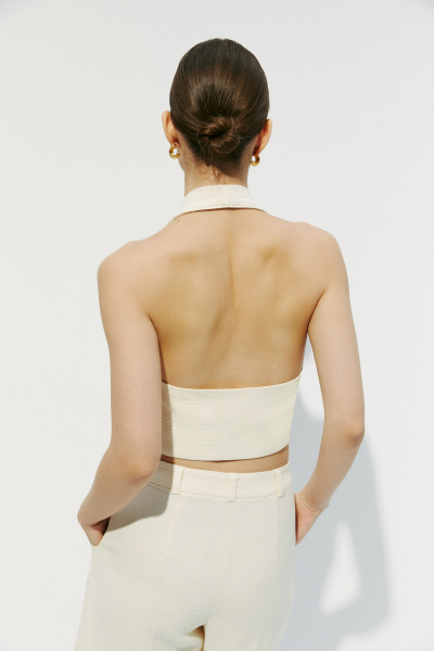 Жилет из фактурной ткани (L, бежевый) 2183