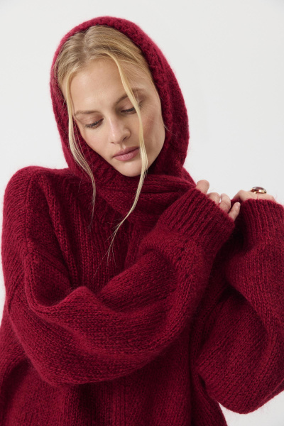 Косынка из шерсти мериноса (Винный) (one size) 