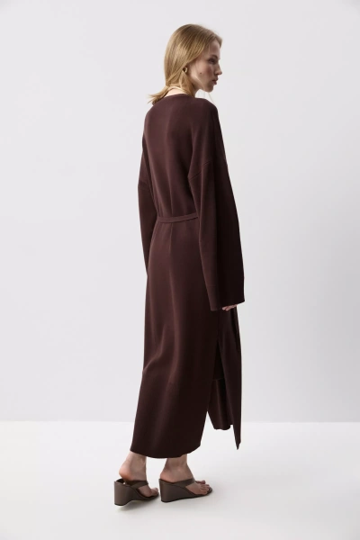 Кардиган макси вязаный (Шоколадный) (one size) 