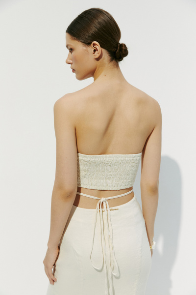 Топ силуэтный изо льна (XS, кремовый) 