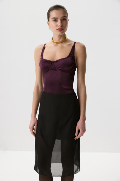 Боди из сатина (Сливовый) (L) 