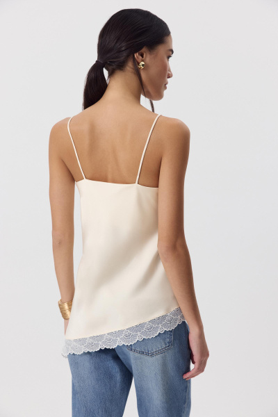 Топ с кружевом (Ванильный) (M) 