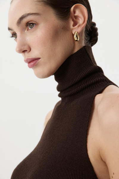 Топ-халтер вязаный (Шоколадный) (M) 