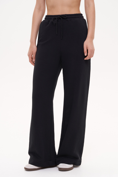 Брюки широкие трикотажные (M/L, черный) 2159