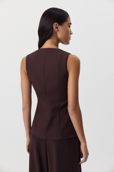 Жилет удлиненный (шоколадный) (M) 