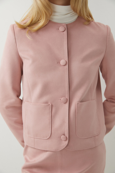 Жакет из замши (розовый) (S) 