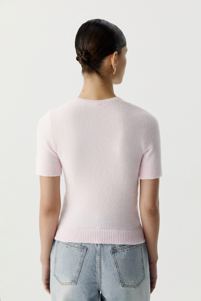 Футболка вязаная базовая (светло-розовый) (L) 