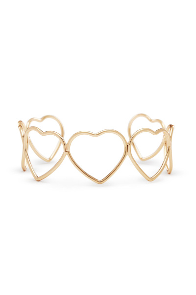 Чокер в форме сердец (one size, золото)