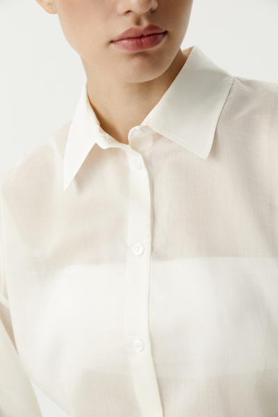 Блуза из полупрозрачной ткани (молочный) (XS/S) 