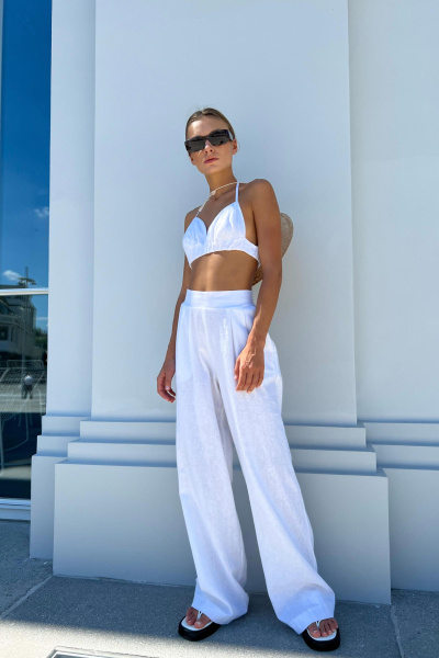 Брюки льняные (молочный)