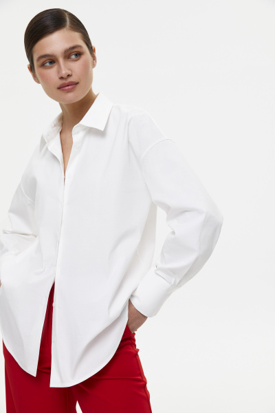 Рубашка свободного кроя (M/L, молочный) 2207