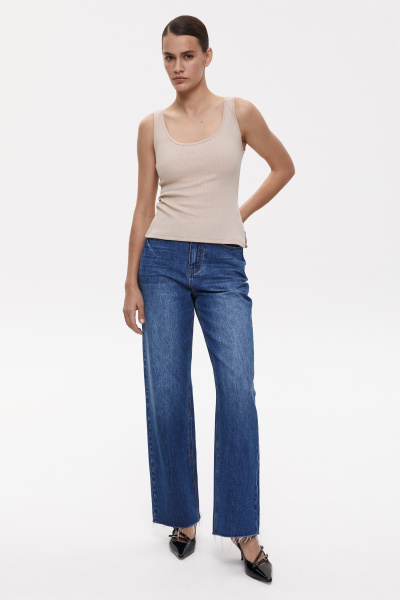 Топ базовый на бретелях (XS, бежевый)