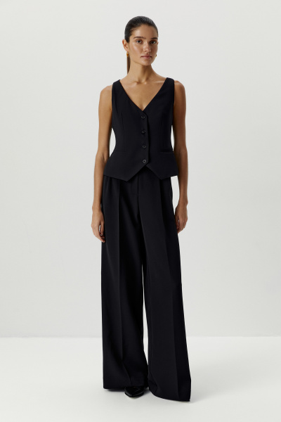 Жилет классический однобортный (черный) (S)