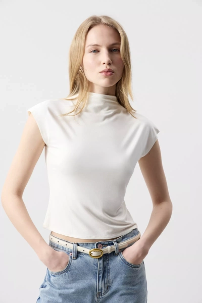 Топ трикотажный со стойкой (шоколадный) (XS)