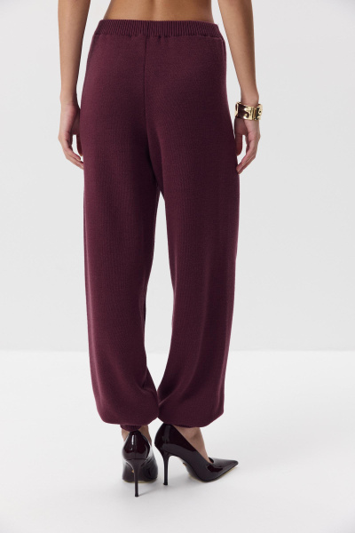 Брюки - джоггеры вязаные с шерстью (сливовый) (M) 