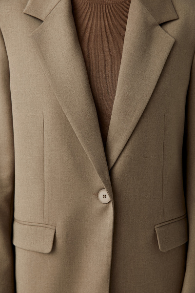 Пиджак из костюмной ткани (светло-коричневый меланж) (XS) 