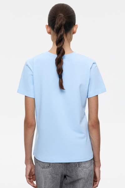 Футболка базовая из хлопка (S, голубой) 