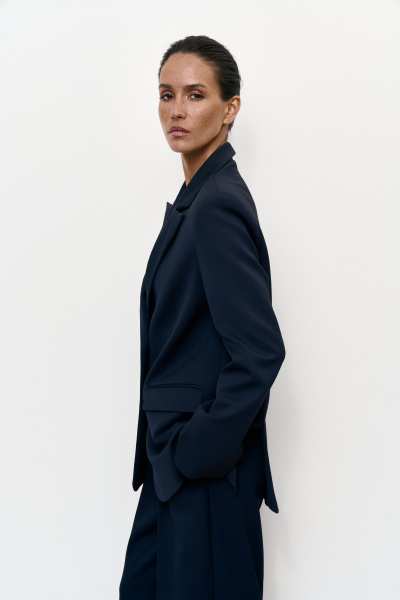 Пиджак свободного кроя (XS, темно-синий) 