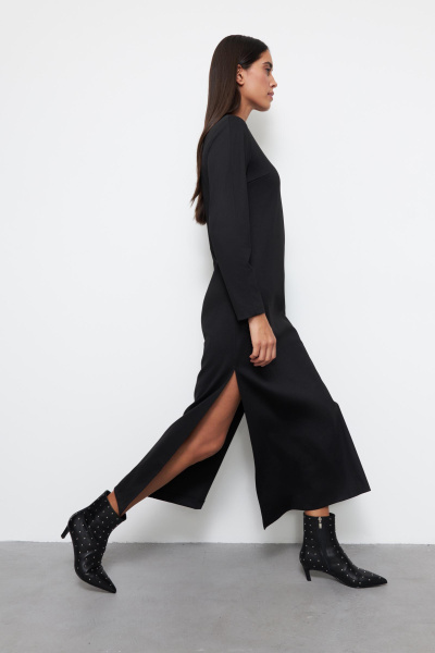 Платье макси из джерси (XS, черный) 