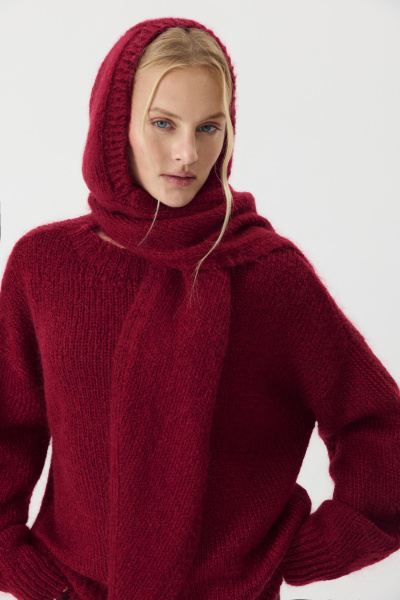 Косынка из шерсти мериноса (Винный) (one size) 