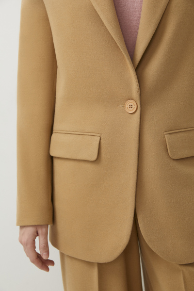 Пиджак прямой на одну пуговицу из костюмной ткани (светло-коричневый) (S) 