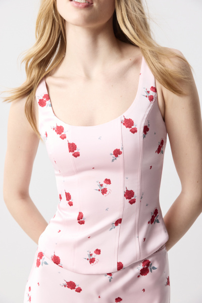 Топ корсетный (Цветы на светло-розовом) (XS) 