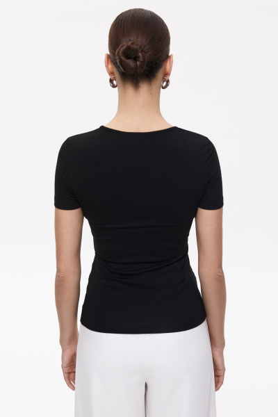 Футболка с коротким рукавом из вискозы (черный) (L) 