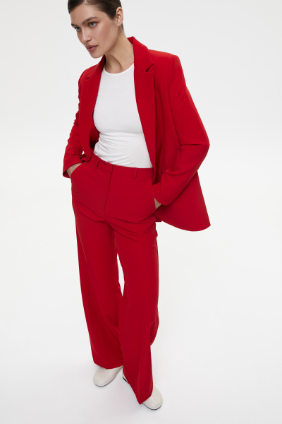 Брюки широкие (L, алый) 