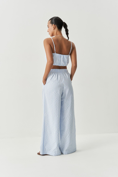 Блузка типа "топ" на бретелях в полоску (голубой) (M) 