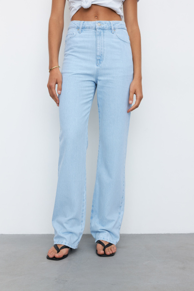 Джинсы прямые/Denim straight pants (29/L, голубой/light blue) 