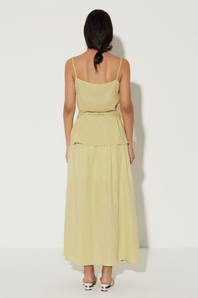 Топ на бретелях изо льна с тонким поясом (XS, яблочный)