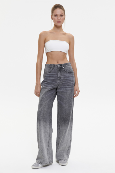 Джинсы широкие с градиентом/Denim pants with gradient (26/XS, серый/grey) 2775