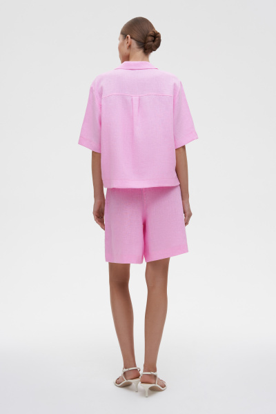 Рубашка с коротким рукавом изо льна (M/L, барби) 2169