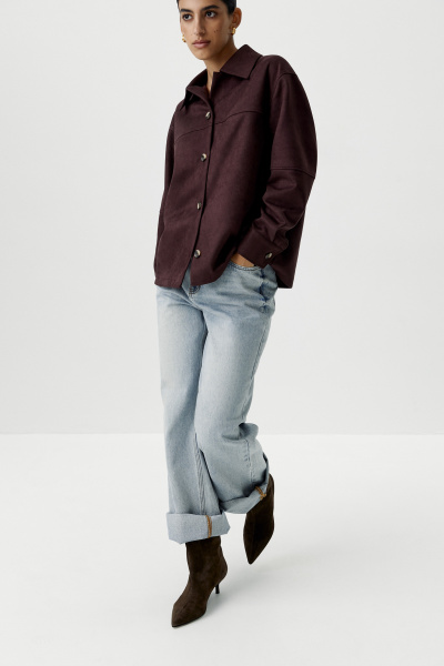 Рубашка из замши (шоколадный) (XS) 