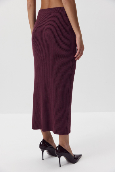 Юбка вязаная с шерстью (сливовый) (M) 