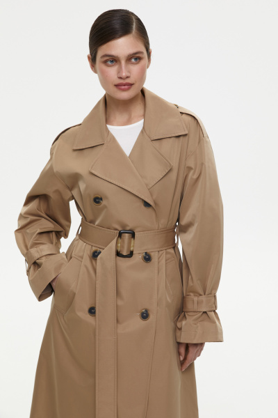 Тренч оверсайз (one size, бежевый) 