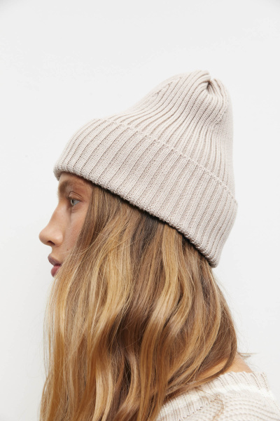 Шапка из шерсти (one size, бежевый)