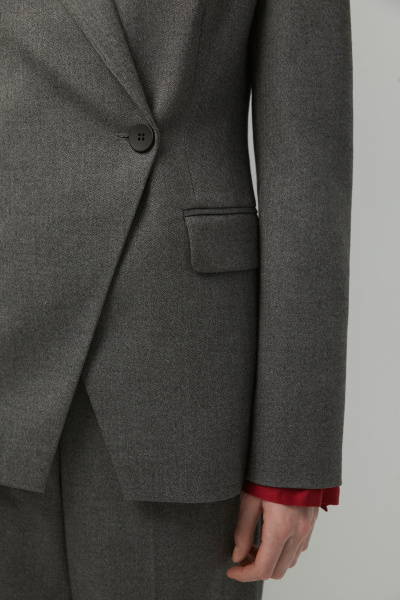 Пиджак однобортный приталенный (темно-серый меланж) (L)