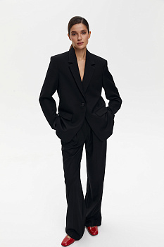 Брюки прямые из костюмной ткани