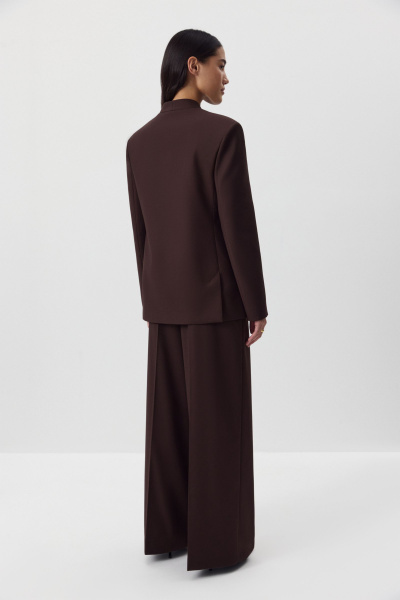 Пиджак без лацканов (шоколадный) (M) 