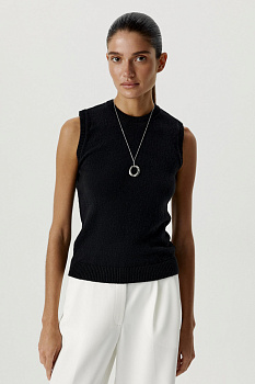 Топ вязаный базовый (черный)