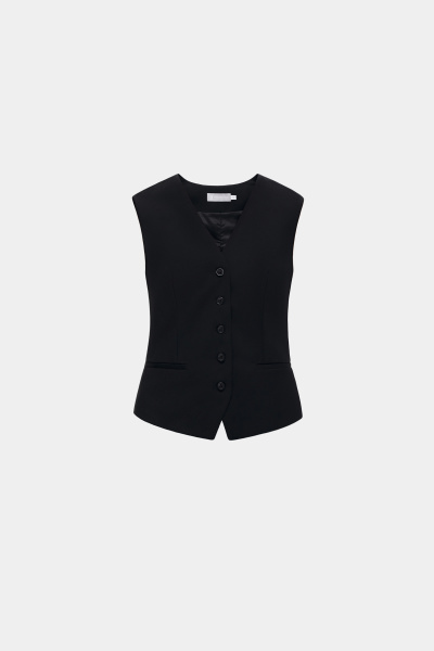 Жилет классический из костюмной ткани (XXS, черный)