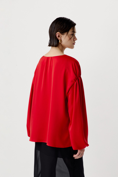 Блуза с рукавами-баллон (красный) (S) 