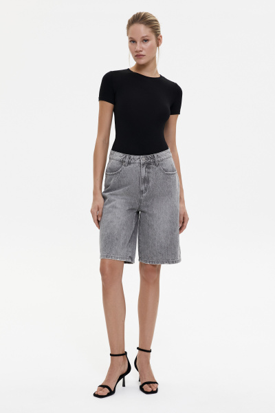 Шорты джинсовые удлиненные/Denim shorts (29/L, светло-серый/light grey)